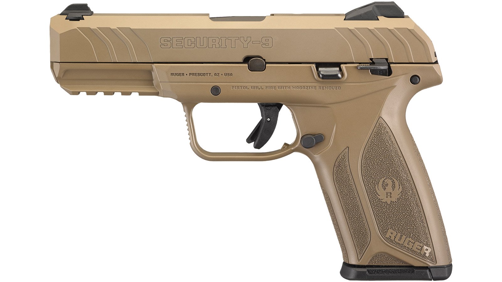 Ruger Security-9 Pistol Coyote Brown 9mm 4" 15 RD Adjustable Sight...